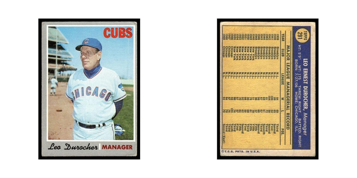 1970 Topps (Damaged) Leo Durocher Cubs #291