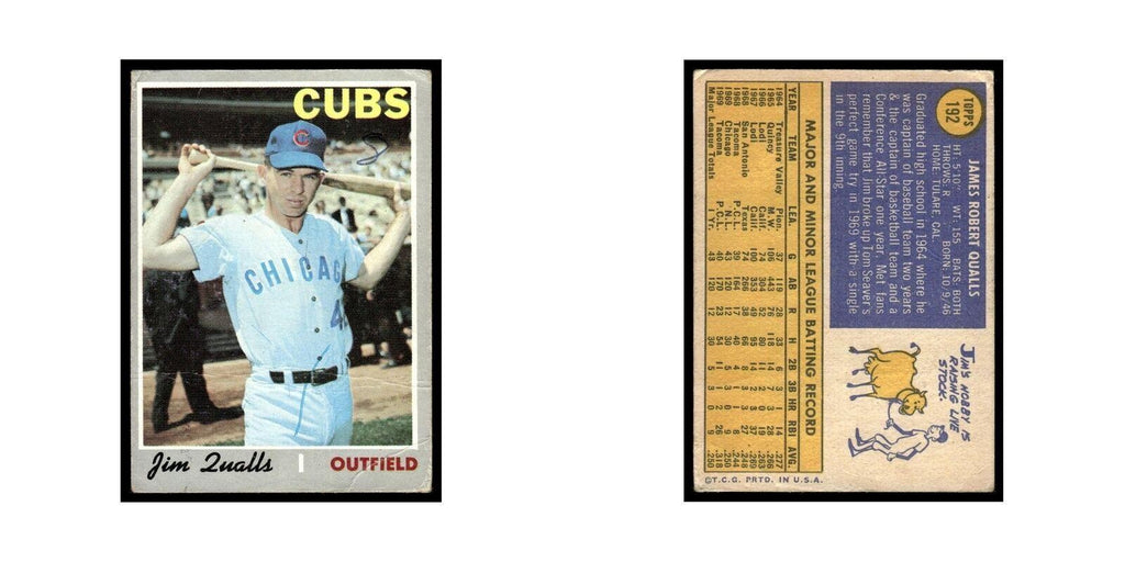 1970 Topps (Damaged) Jim Qualls Cubs #192