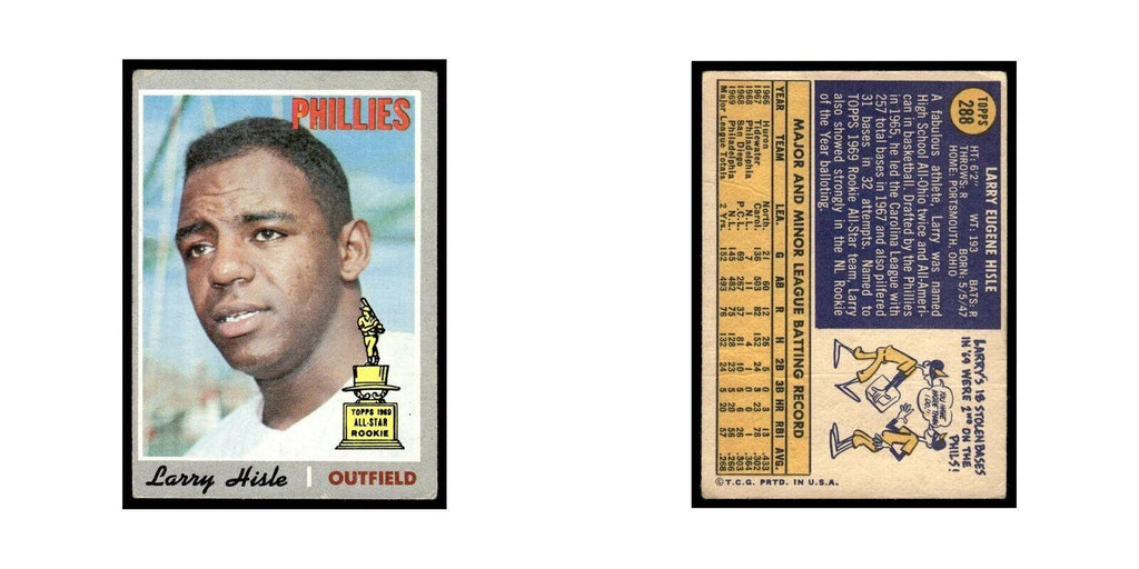 1970 Topps (Damaged) Larry Hisle Phillies #288