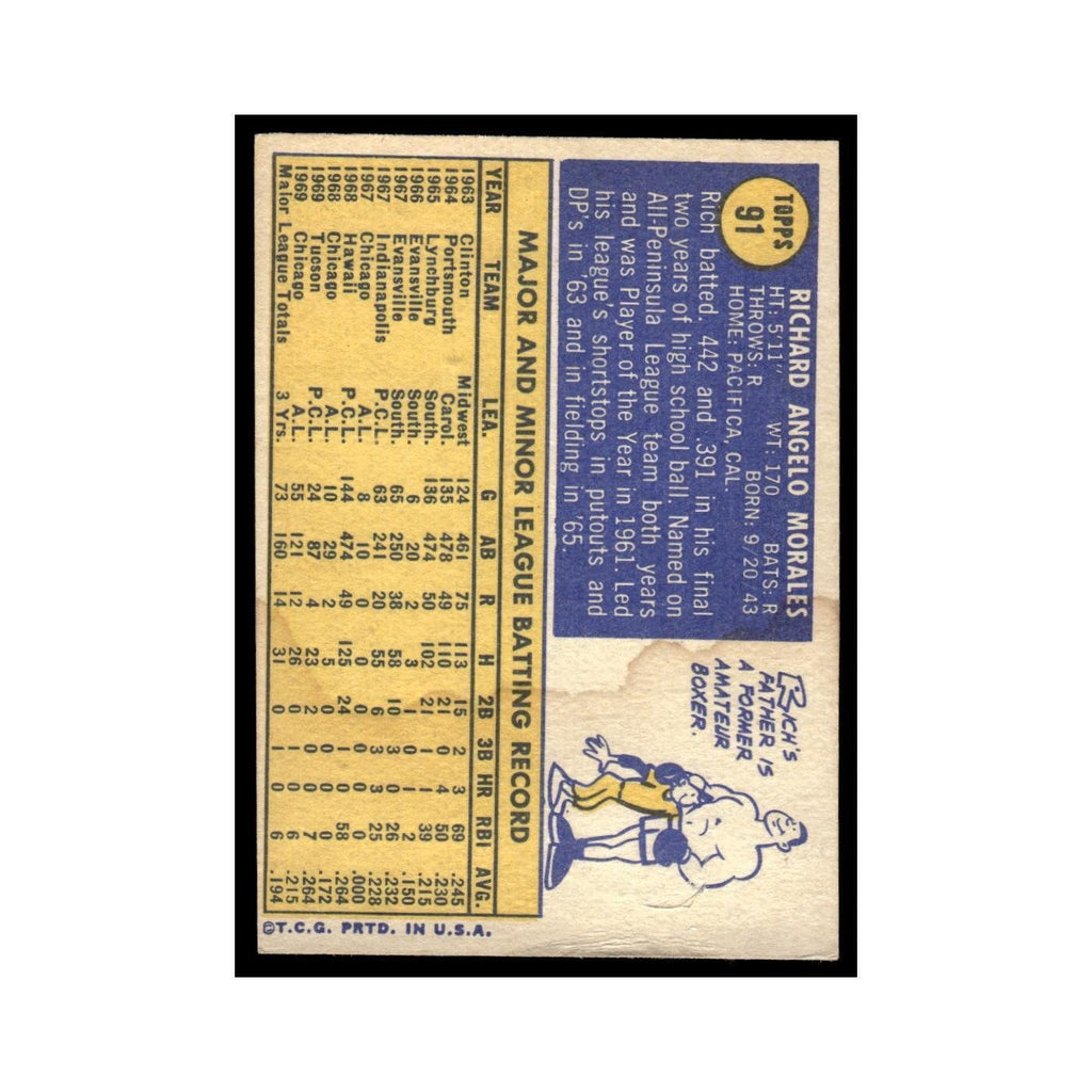 1970 Topps (Damaged) Rich Morales White Sox #91