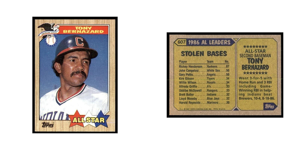 1987 Topps Tony Bernazard Baseball Cards #607