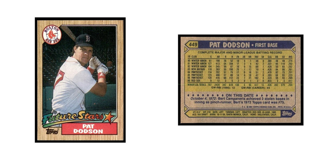 1987 Topps Pat Dodson Baseball Cards #449