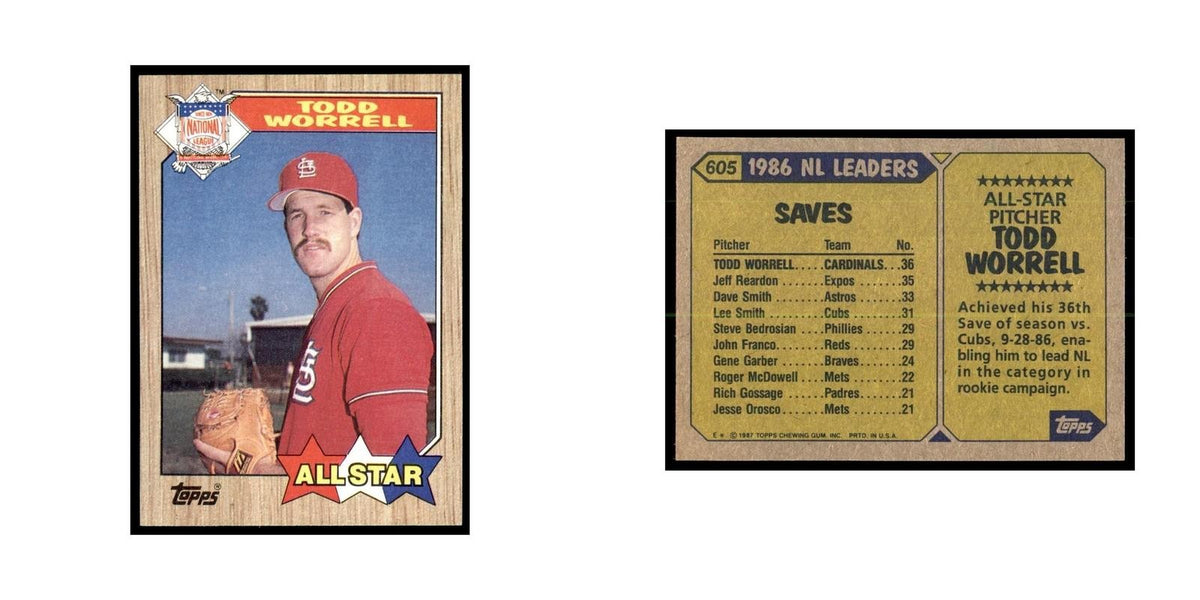 1987 Topps Todd Worrell Baseball Cards #605