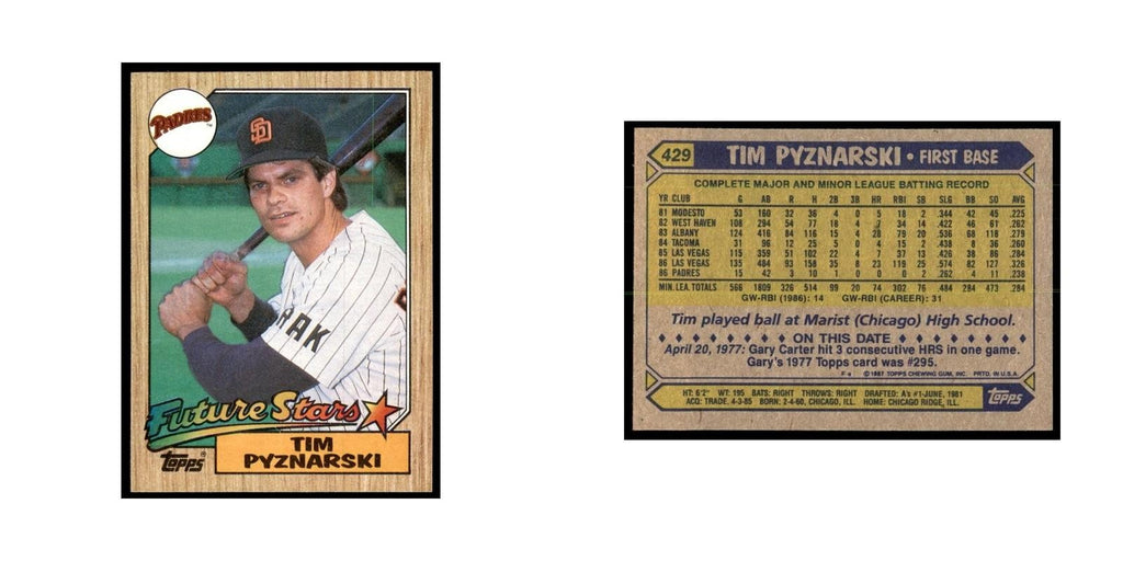 1987 Topps Tim Pyznarski Baseball Cards #429