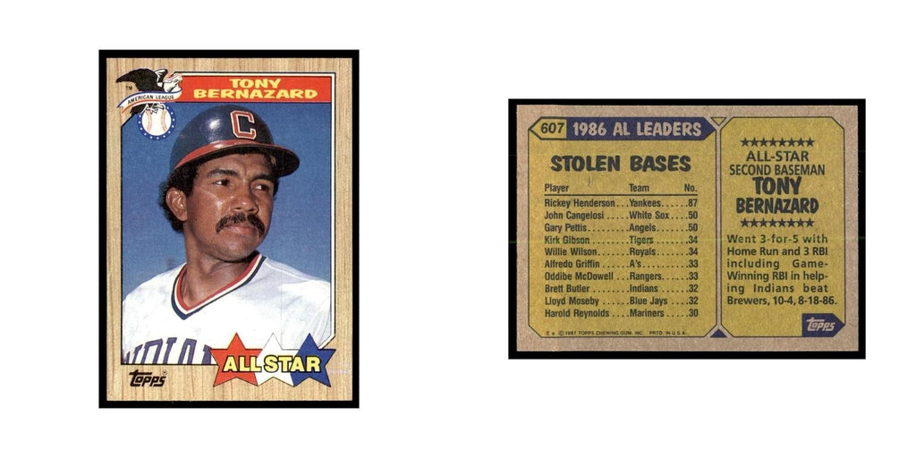 1987 Topps Tony Bernazard Baseball Cards #607