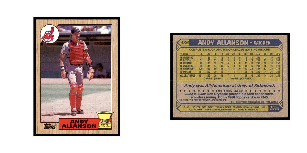 1987 Topps Andy Allanson Baseball Cards #436