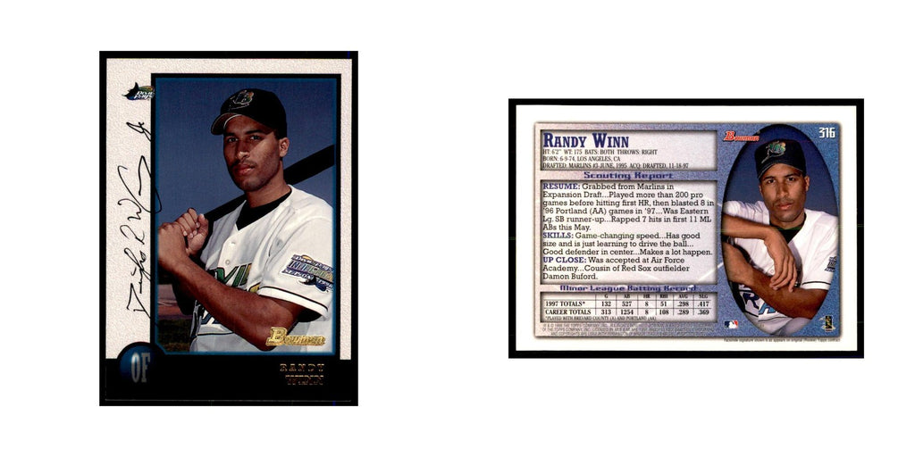 1998 Bowman Randy Winn Baseball Cards #316