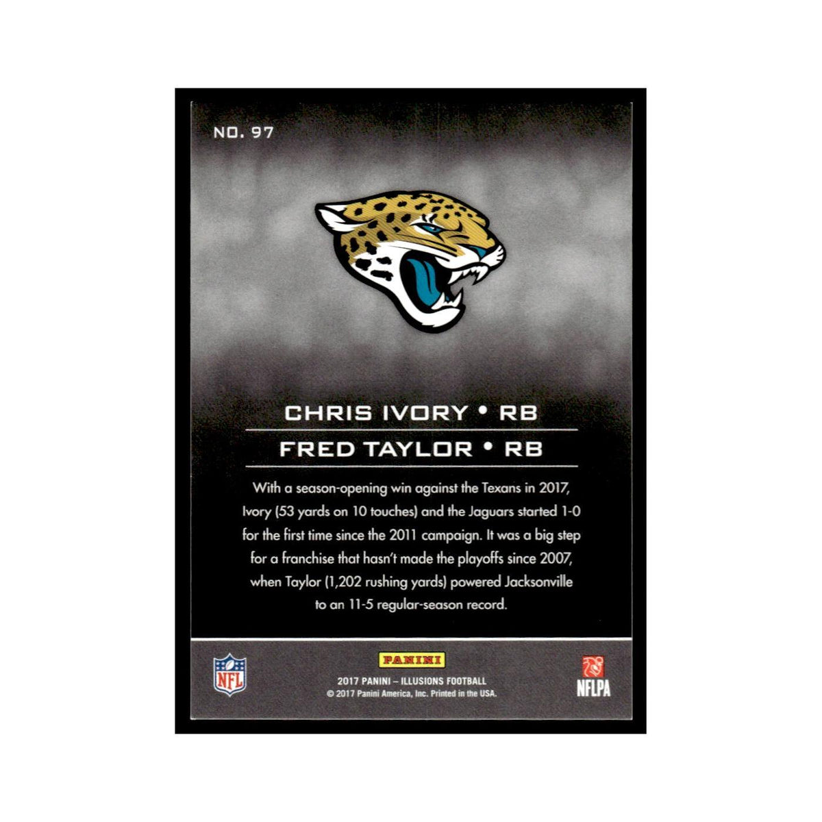 Fred Taylor Chris Ivory 2017 Panini Illusions #97 Jacksonville Jaguars NM