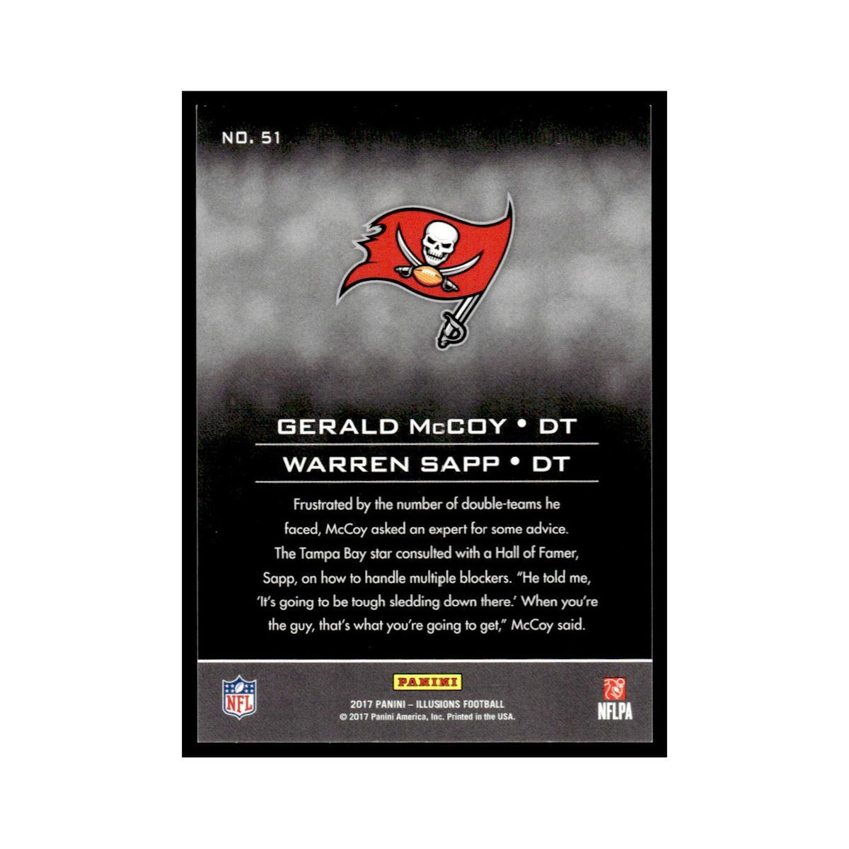 Gerald McCoy Warren Sapp 2017 Panini Illusions #51 Tampa Bay Buccaneers NM