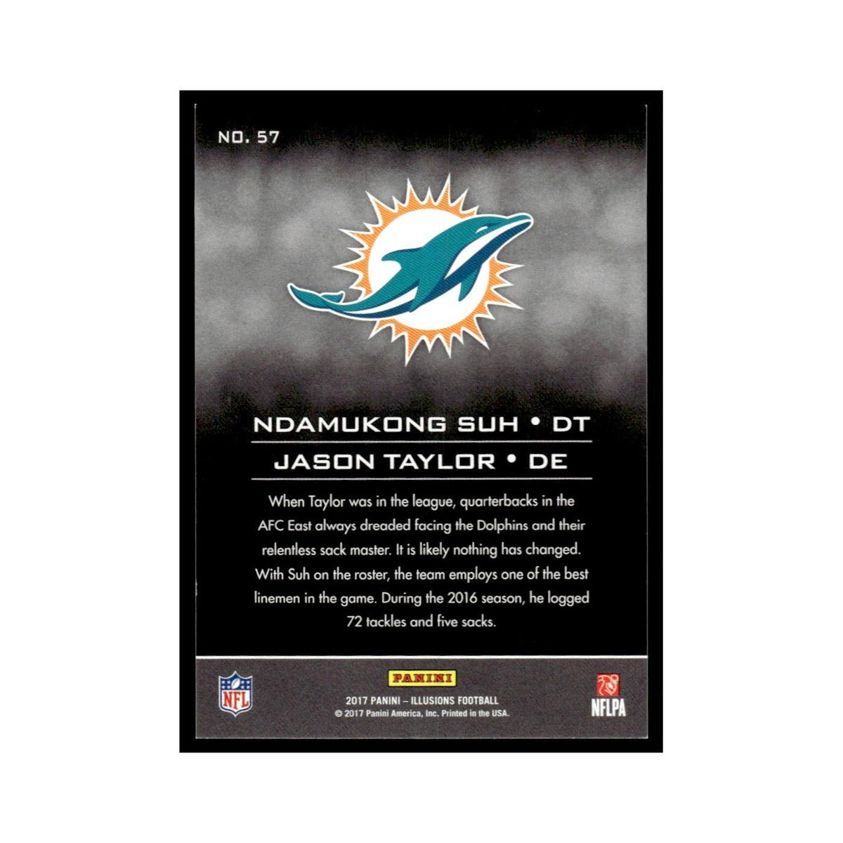 Jason Taylor Ndamukong Suh 2017 Panini Illusions #57 Miami Dolphins NM