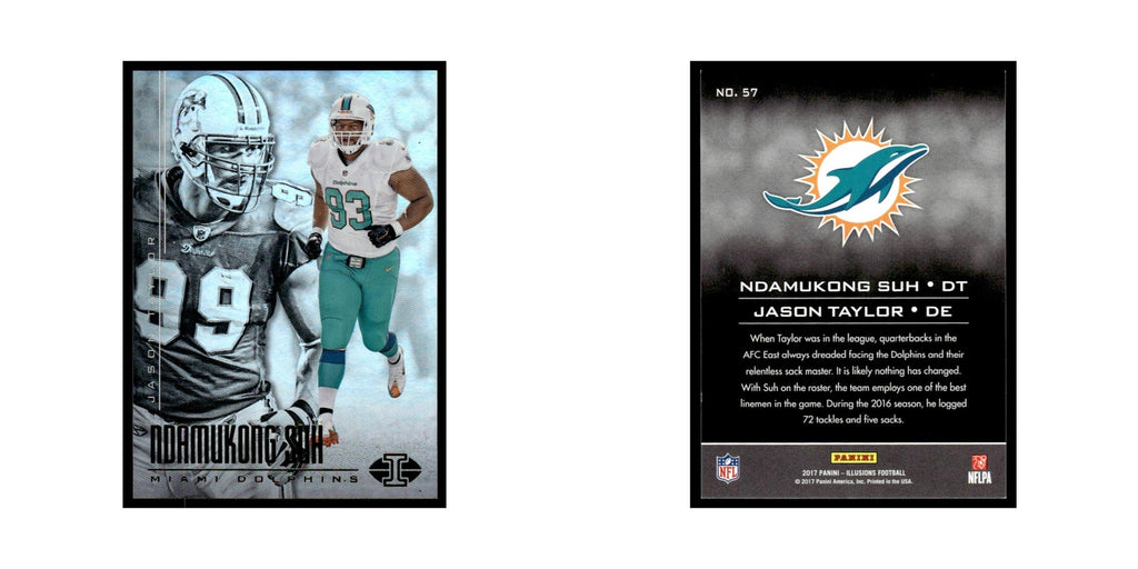 Jason Taylor Ndamukong Suh 2017 Panini Illusions #57 Miami Dolphins NM