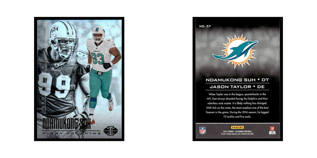Jason Taylor Ndamukong Suh 2017 Panini Illusions #57 Miami Dolphins NM