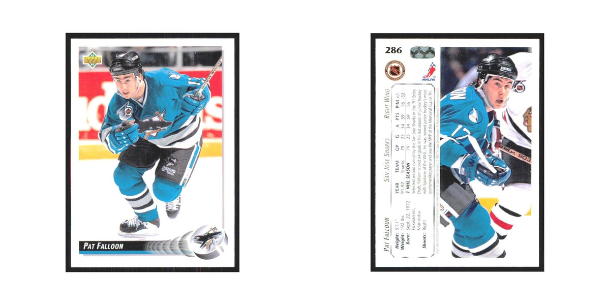 Pat Falloon 1992 Upper Deck #286 San Jose Sharks Hockey Card NM
