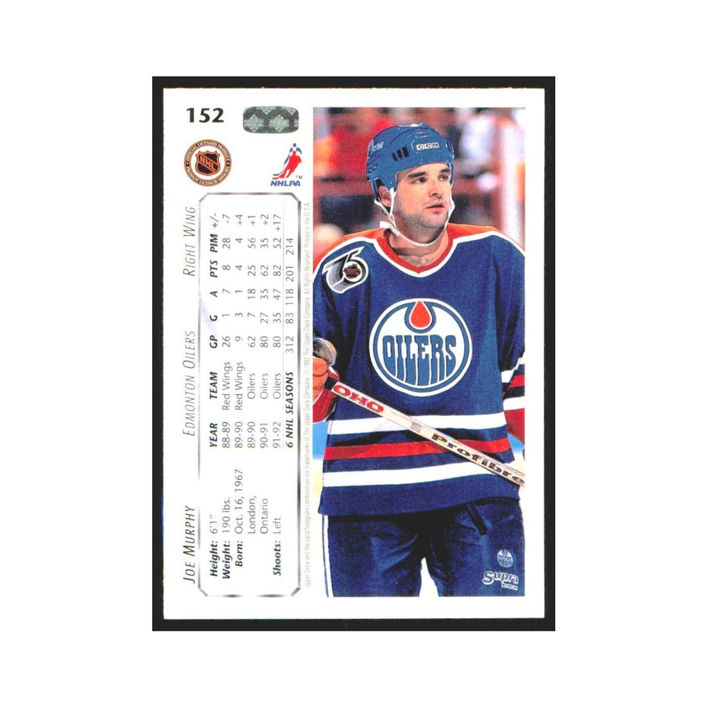 Joe Murphy 1992 Upper Deck #152 Edmonton Oilers Hockey Card NM