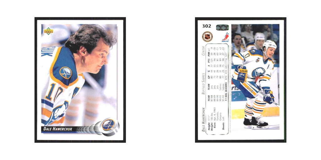 Dale Hawerchuk 1992 Upper Deck #302 Buffalo Sabres Hockey Card NM