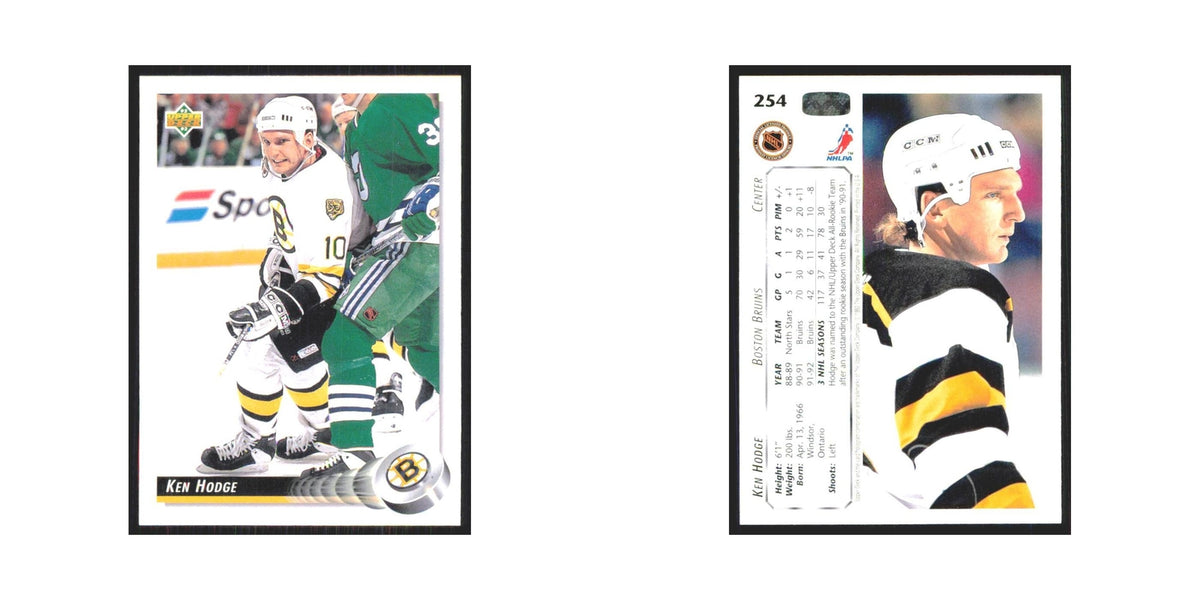 Ken Hodge 1992 Upper Deck #254 Boston Bruins Hockey Card NM