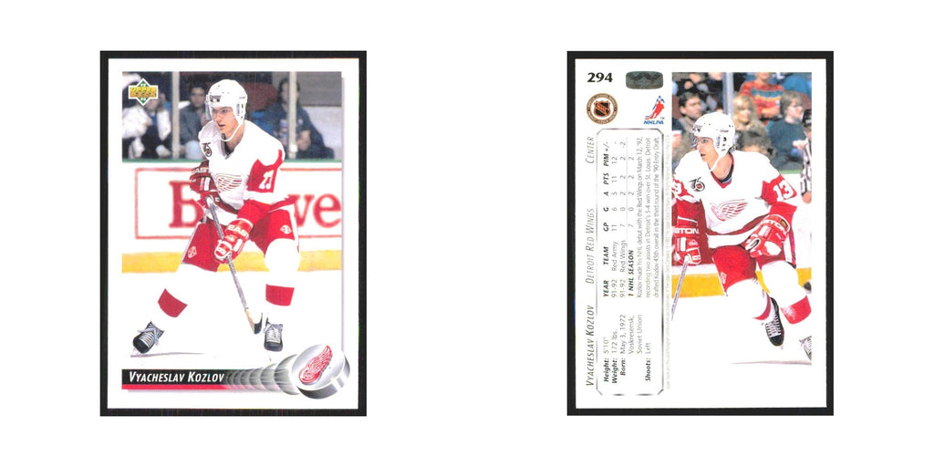 Vyacheslav Kozlov 1992 Upper Deck #294 Detroit Red Wings Hockey Card NM
