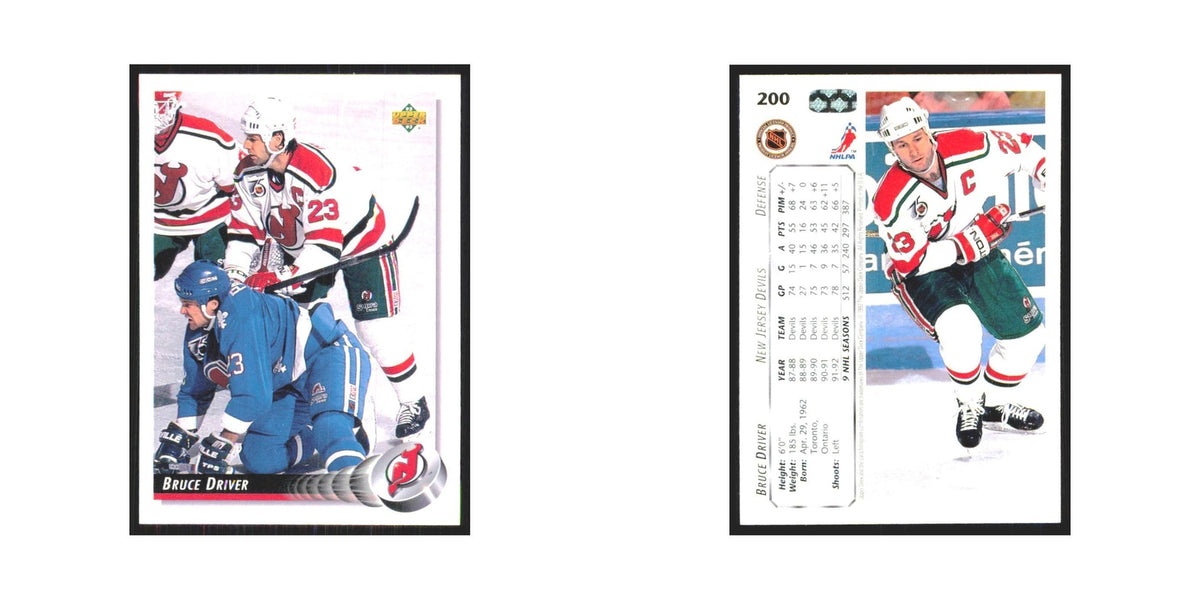 Bruce Driver 1992 Upper Deck #200 New Jersey Devils Hockey Card NM