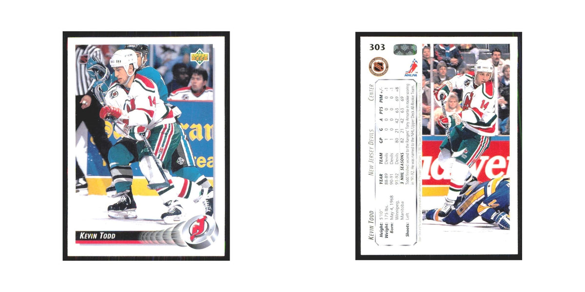 Kevin Todd 1992 Upper Deck #303 New Jersey Devils Hockey Card NM