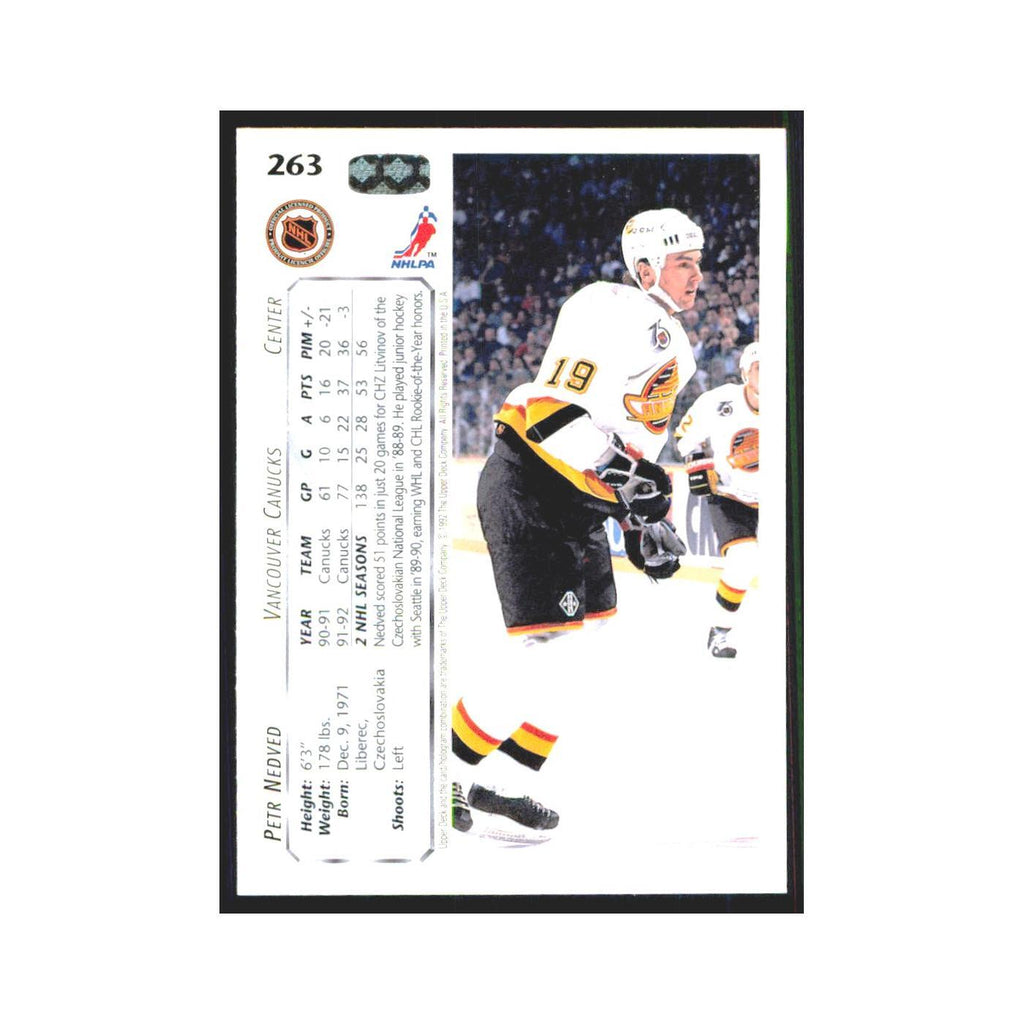 Petr Nedved 1992 Upper Deck #263 Vancouver Canucks Hockey Card NM