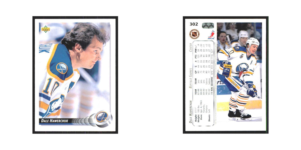 Dale Hawerchuk 1992 Upper Deck #302 Buffalo Sabres Hockey Card NM