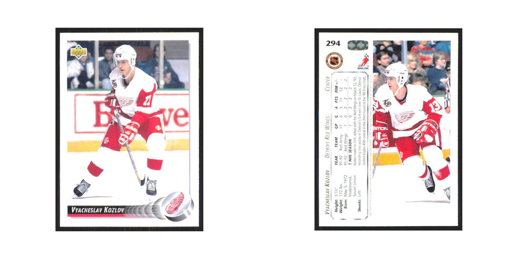 Vyacheslav Kozlov 1992 Upper Deck #294 Detroit Red Wings Hockey Card NM