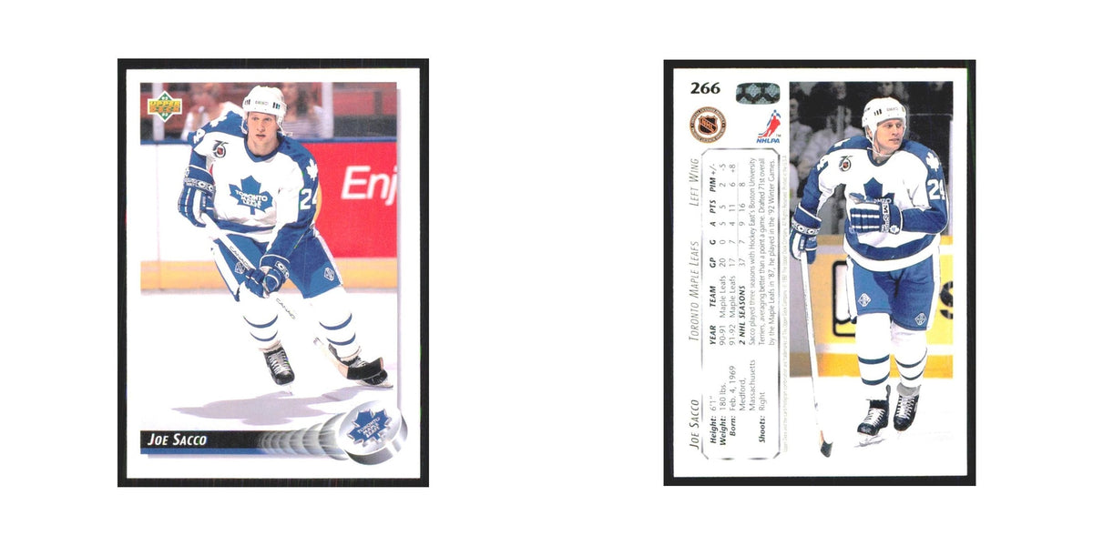 Joe Sacco 1992 Upper Deck #266 Toronto Maple Leafs Hockey Card NM