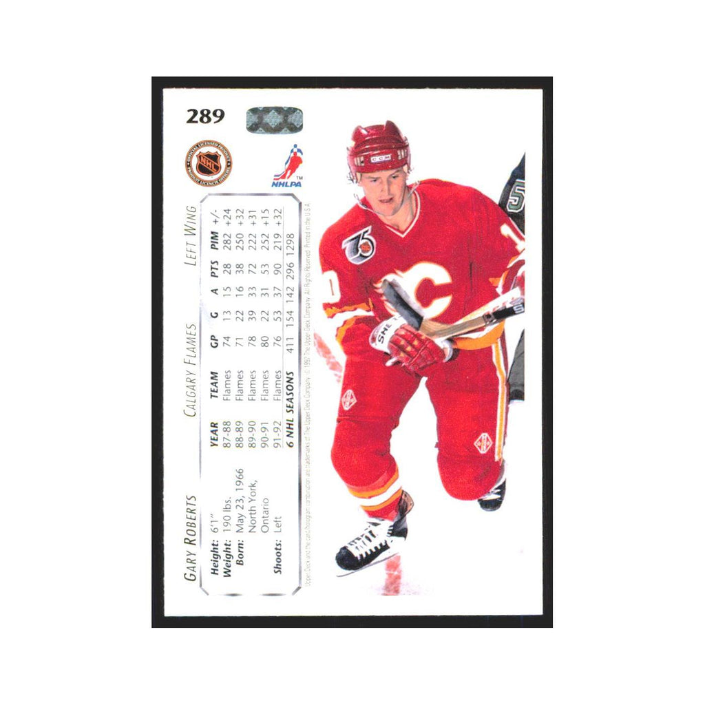 Gary Roberts 1992 Upper Deck #289 Calgary Flames Hockey Card NM