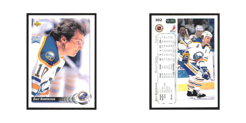Dale Hawerchuk 1992 Upper Deck #302 Buffalo Sabres Hockey Card NM