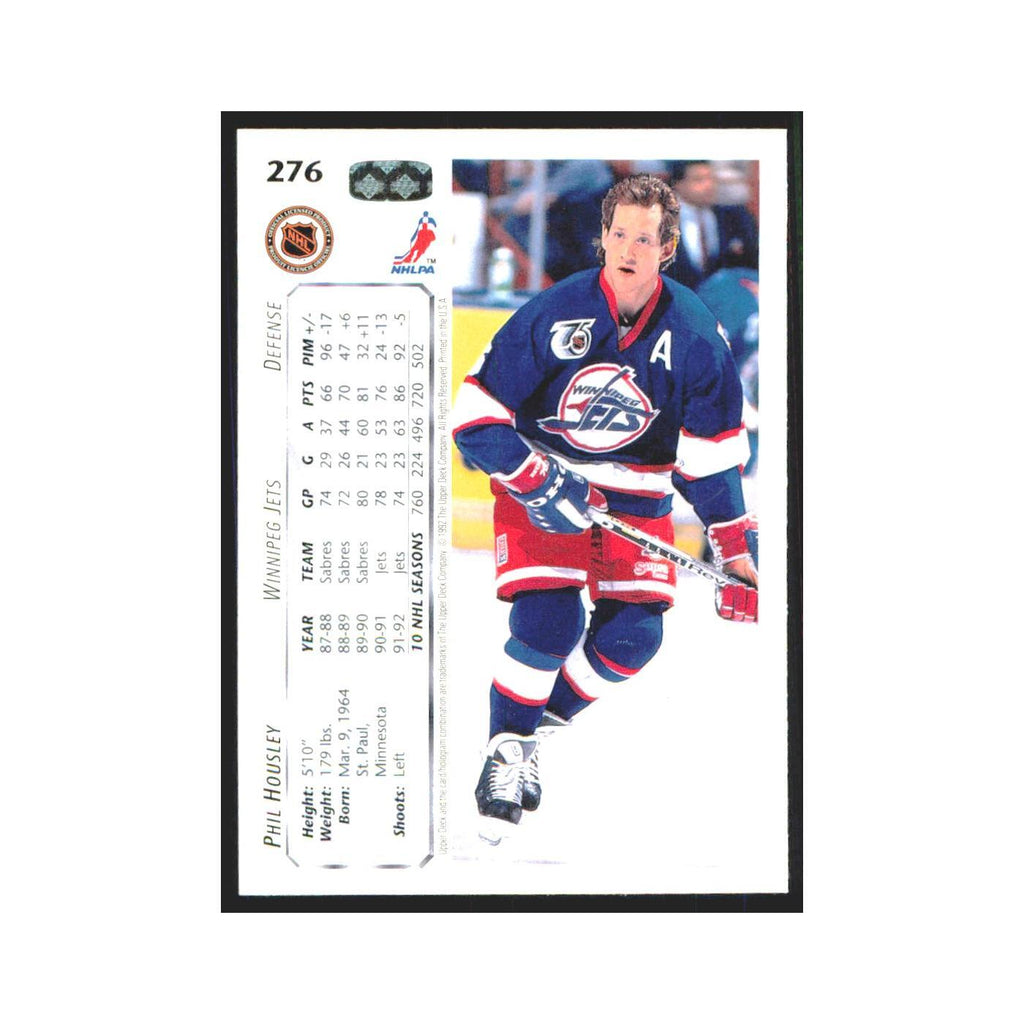Phil Housley 1992 Upper Deck #276 Winnipeg Jets Hockey Card NM