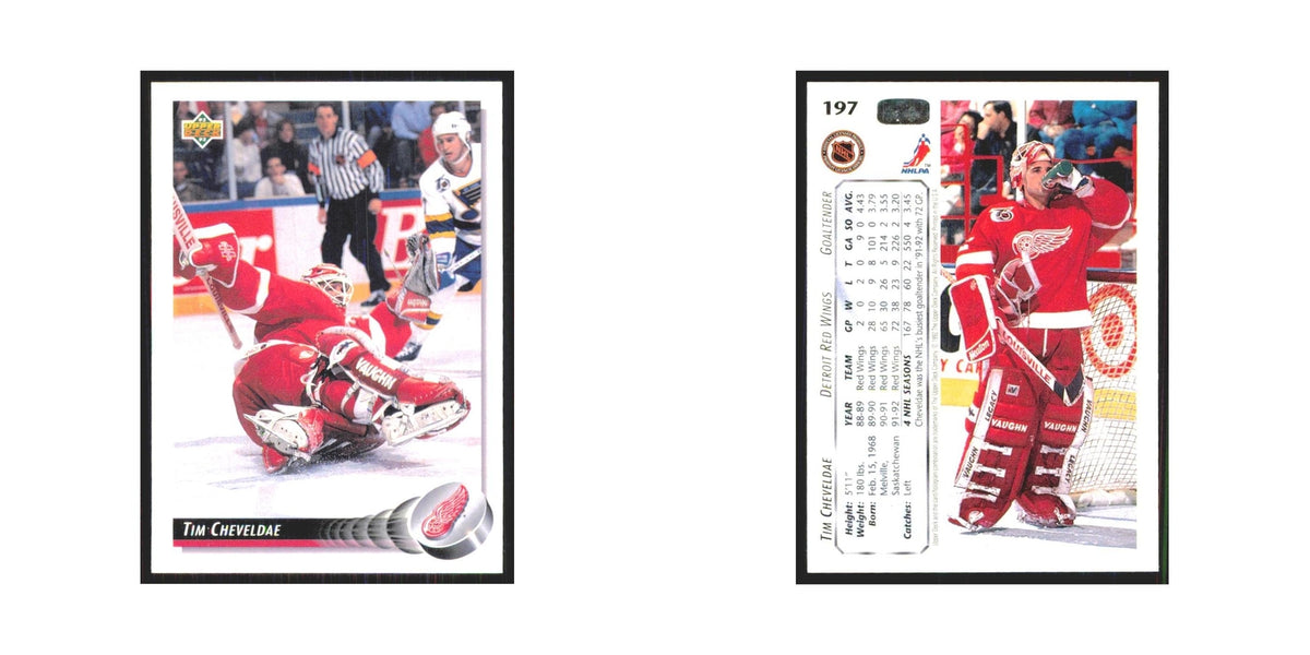 Tim Cheveldae 1992 Upper Deck #197 Detroit Red Wings Hockey Card NM