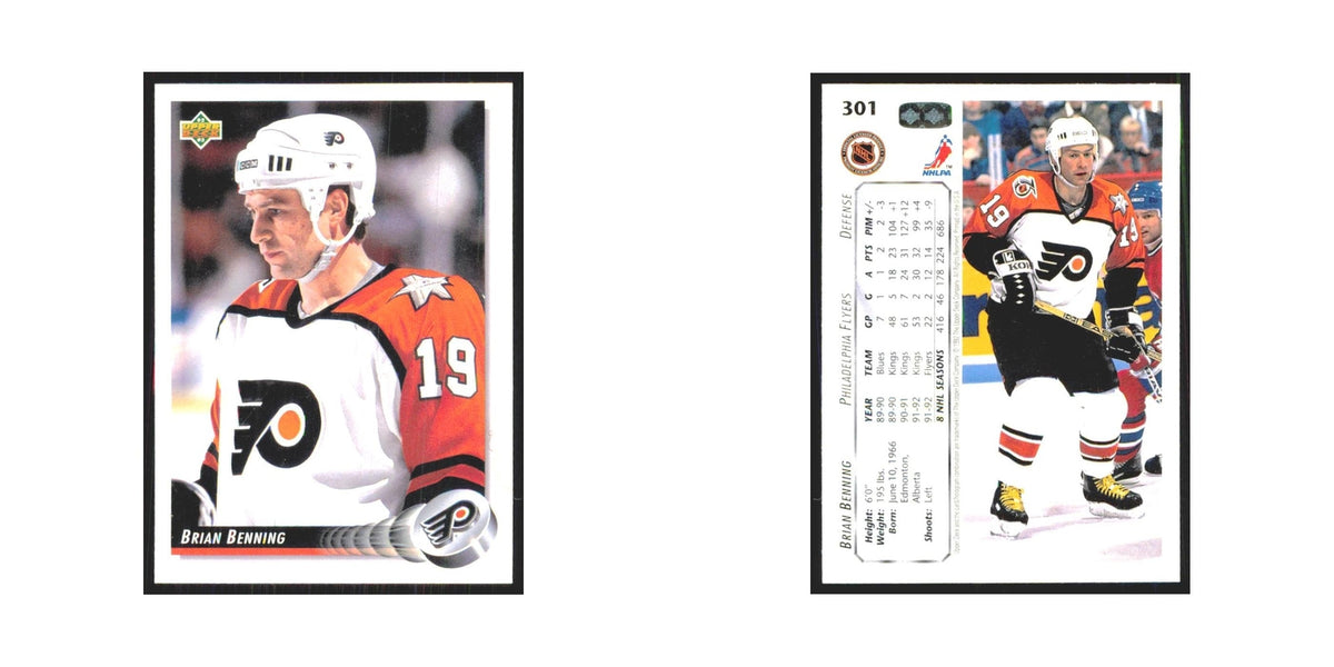 Brian Benning 1992 Upper Deck #301 Philadelphia Flyers Hockey Card NM