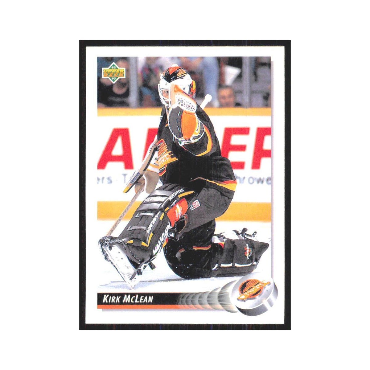 Kirk McLean 1992 Upper Deck #299 Vancouver Canucks Hockey Card NM