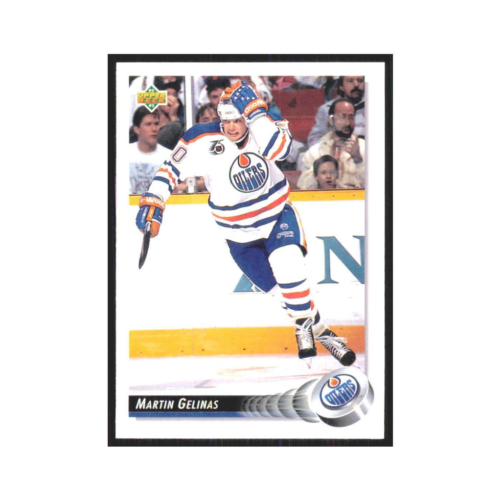 Martin Gelinas 1992 Upper Deck #282 Edmonton Oilers Hockey Card NM