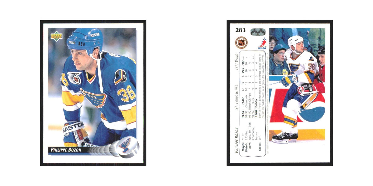 Philippe Bozon 1992 Upper Deck #283 St. Louis Blues Hockey Card NM