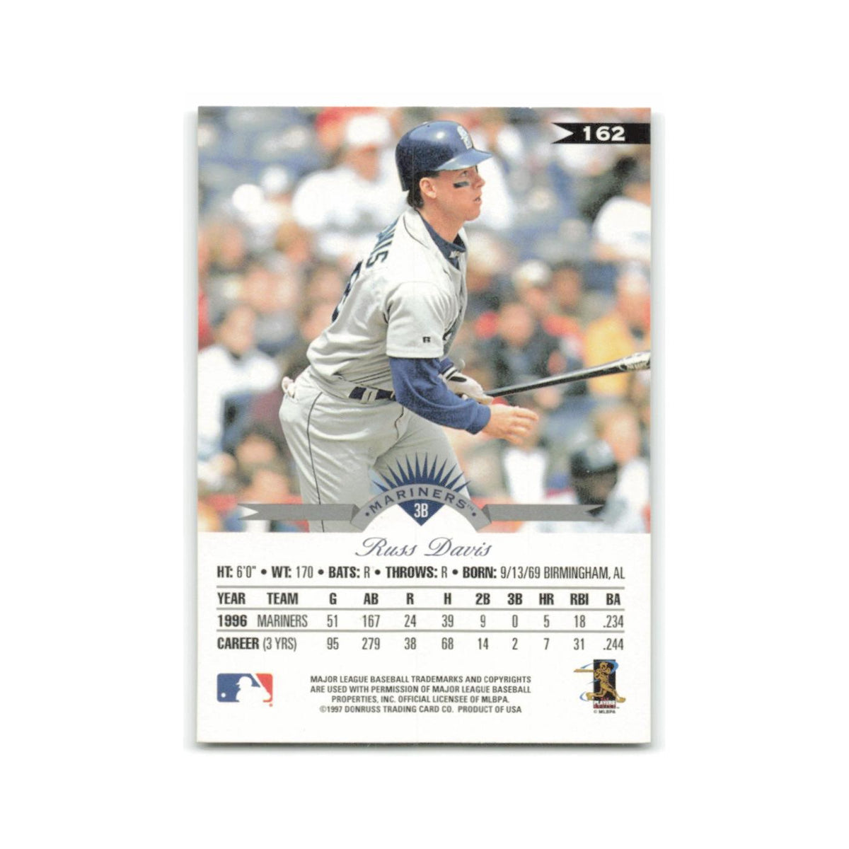 Russ Davis 1997 Leaf #162 Seattle Mariners Baseball Card NM