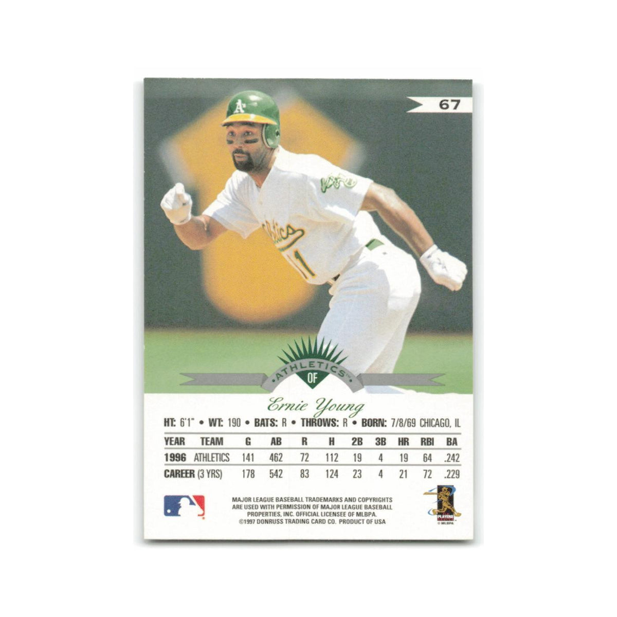 Ernie Young 1997 Leaf #67 Oakland Athletics Baseball Card NM