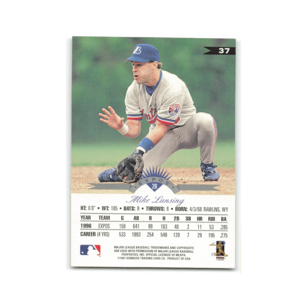 Mike Lansing 1997 Leaf #37 Montreal Expos Baseball Card NM