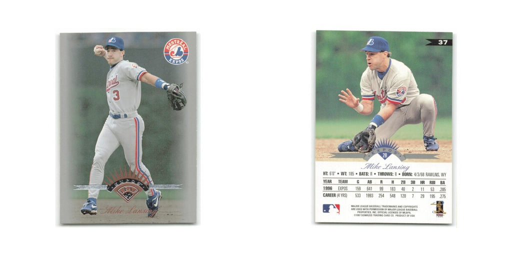 Mike Lansing 1997 Leaf #37 Montreal Expos Baseball Card NM