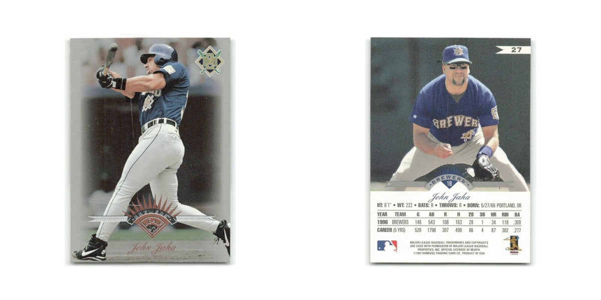 John Jaha 1997 Leaf #27 Milwaukee Brewers Baseball Card NM