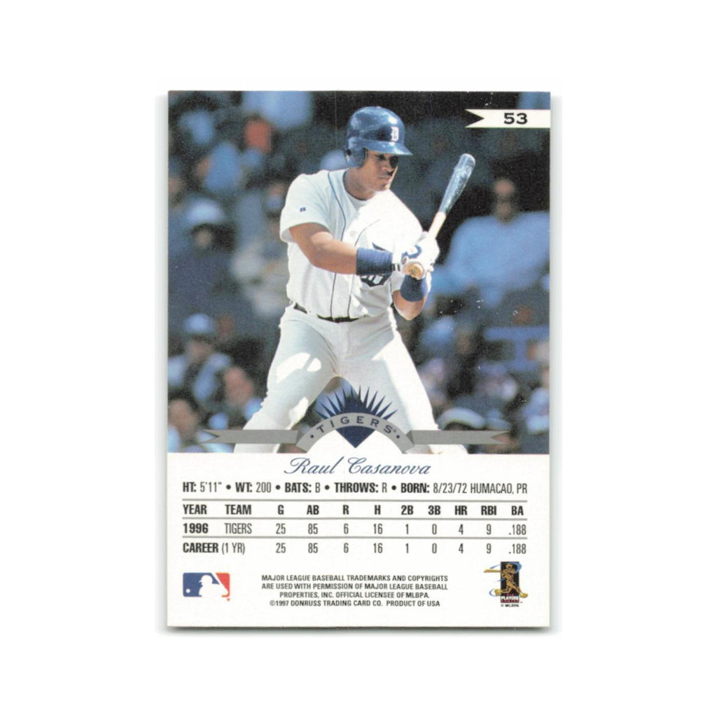 Raul Casanova 1997 Leaf #53 Detroit Tigers Baseball Card NM