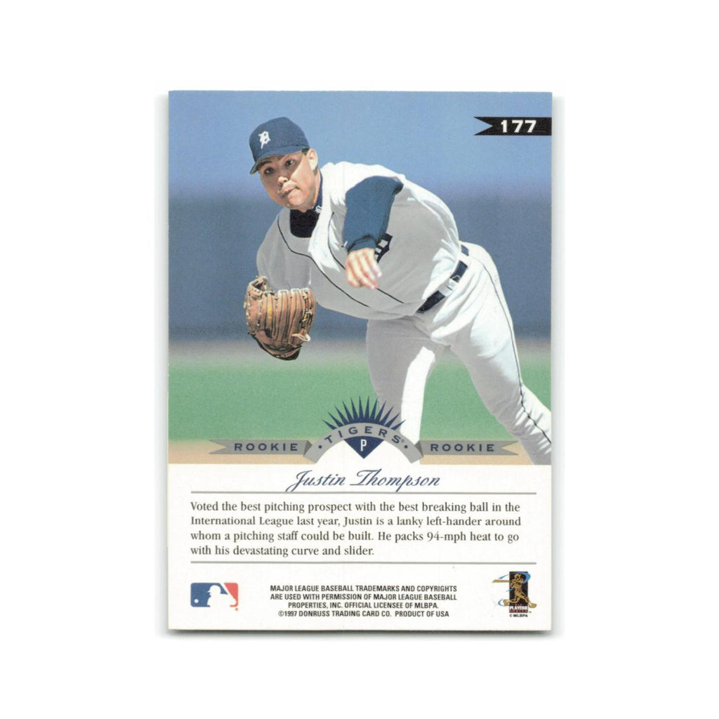 Justin Thompson Rookie 1997 Leaf #177 Detroit Tigers Baseball Card NM