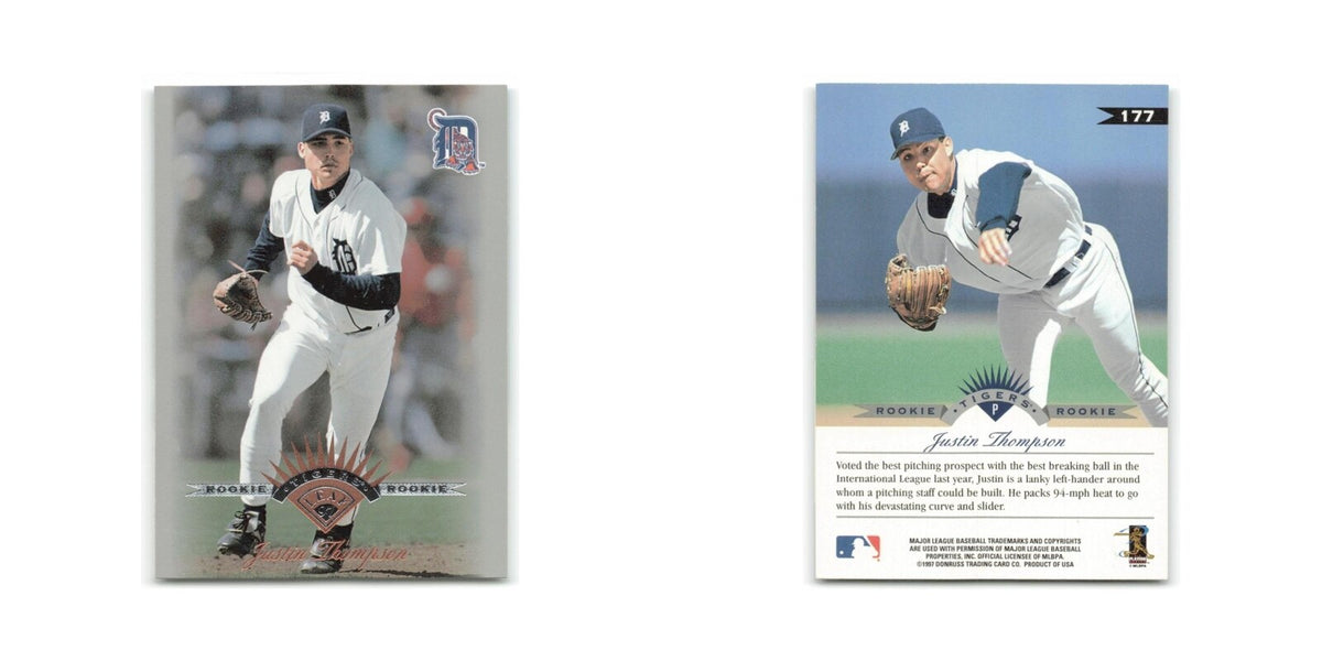 Justin Thompson Rookie 1997 Leaf #177 Detroit Tigers Baseball Card NM