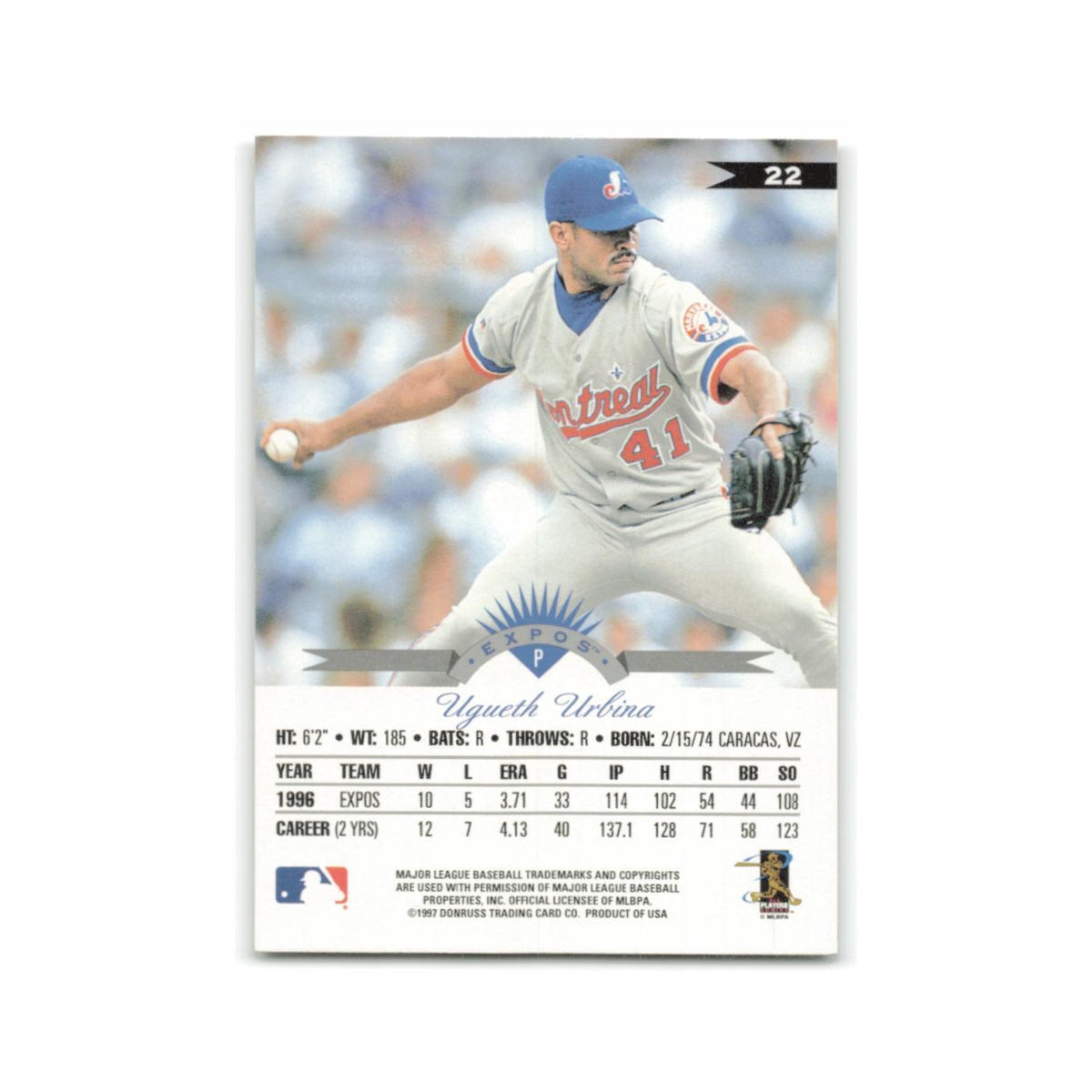 Ugueth Urbina 1997 Leaf #22 Montreal Expos Baseball Card NM