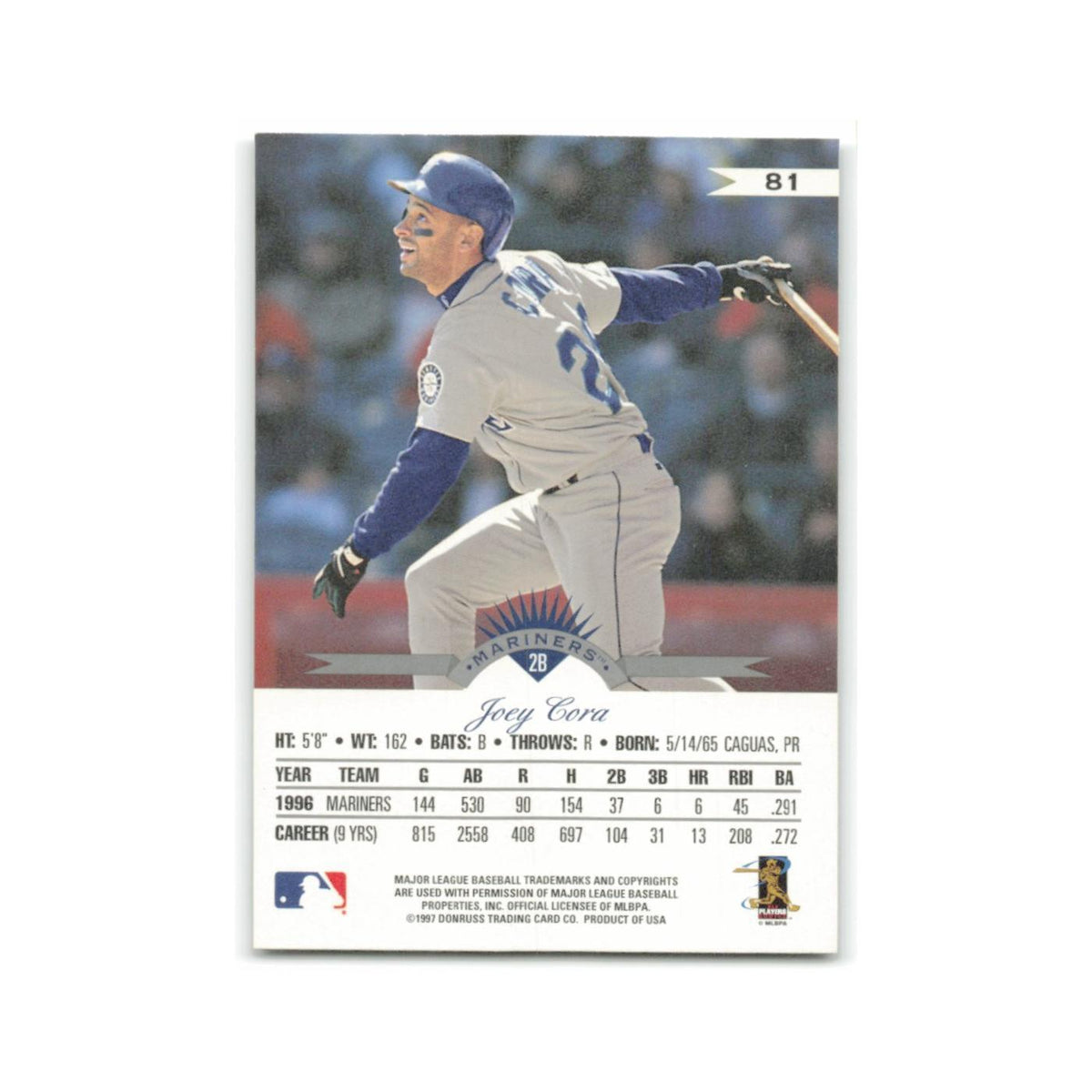 Joey Cora 1997 Leaf #81 Seattle Mariners Baseball Card NM