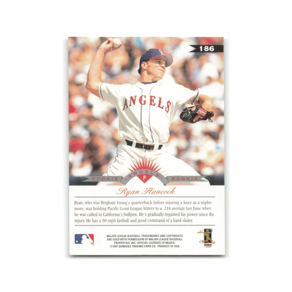 Ryan Hancock Rookie 1997 Leaf #186 Anaheim Angels Baseball Card NM
