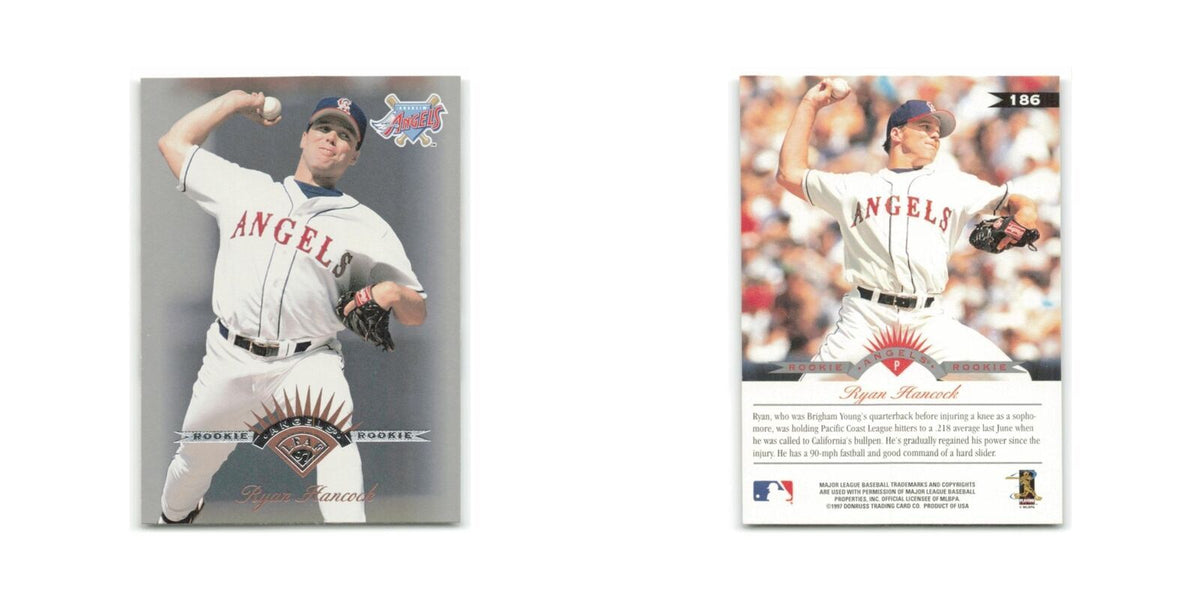 Ryan Hancock Rookie 1997 Leaf #186 Anaheim Angels Baseball Card NM