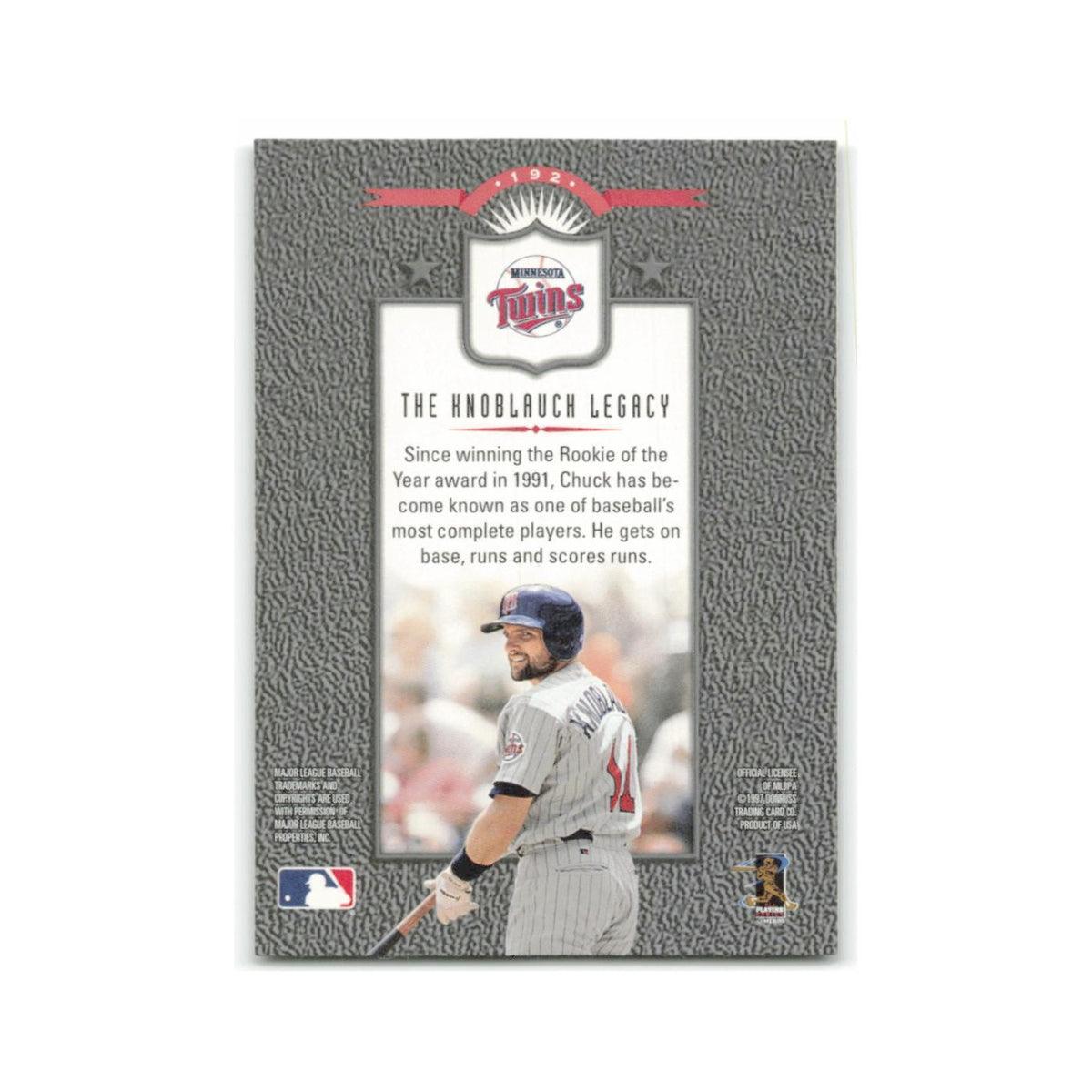 Chuck Knoblauch 1997 Leaf #192 Minnesota Twins Baseball Card NM