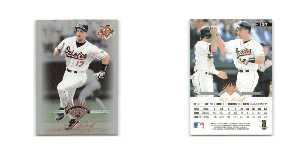 B.J. Surhoff 1997 Leaf #157 Baltimore Orioles Baseball Card NM