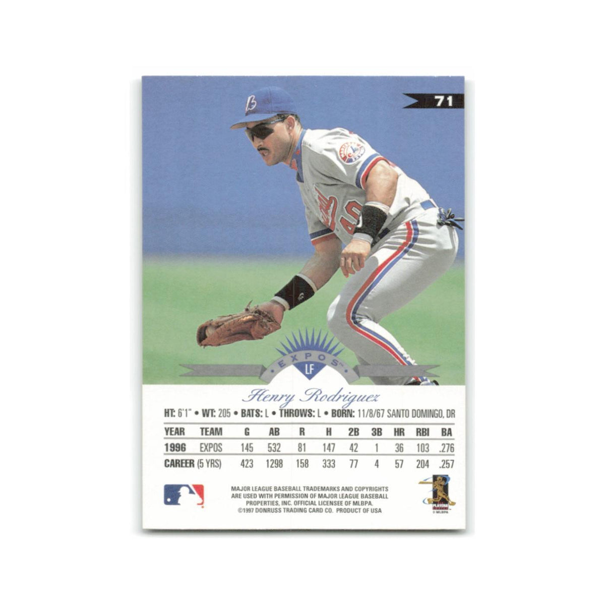 Henry Rodriguez 1997 Leaf #71 Montreal Expos Baseball Card NM